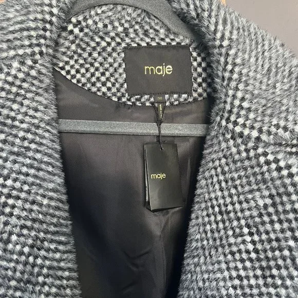 Maje Gabyne Double Breasted Long Twill Coat Size 36 - Picture 3 of 6